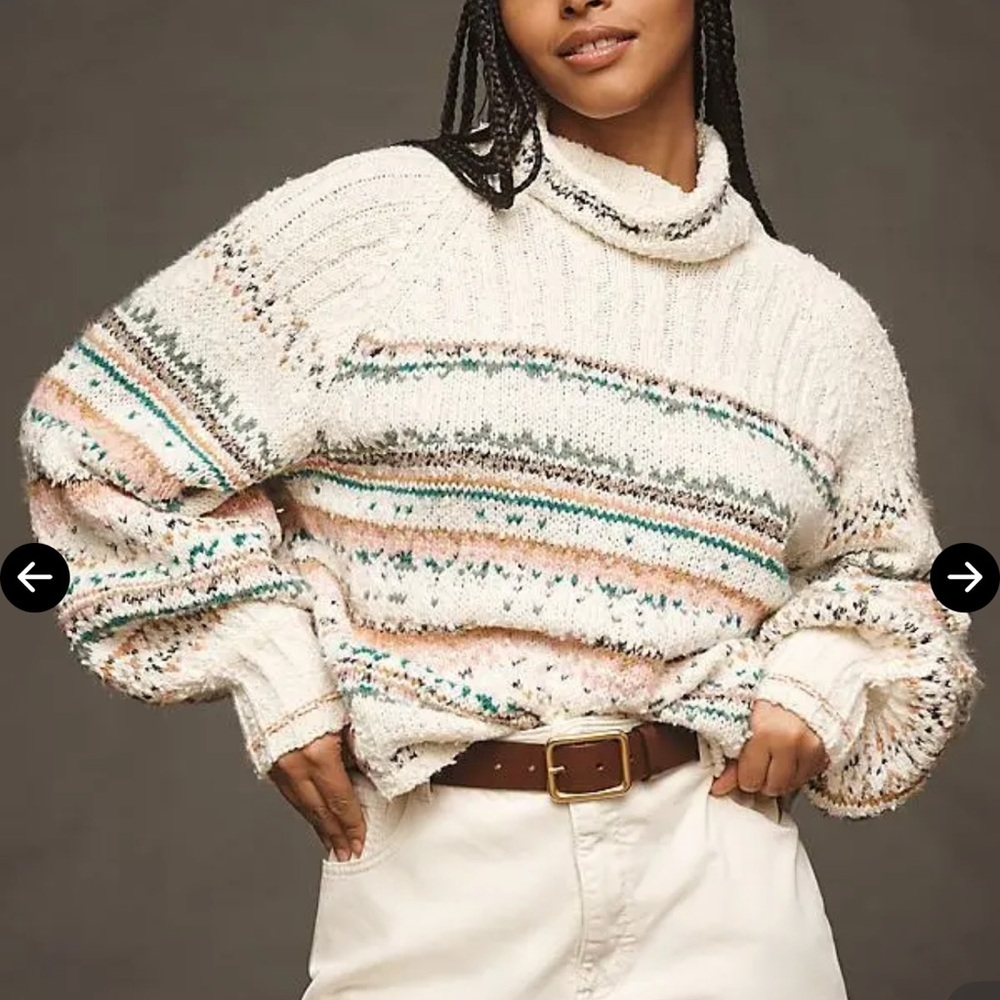 Pilcro Relaxed Turtleneck Cropped Sweater Size S
